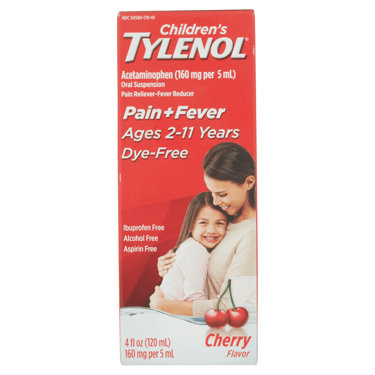 Tylenol Children's Cherry Flavor Acetaminophen Oral Suspension, Ages 2-11 Years, 4 fl oz, (120 ml)