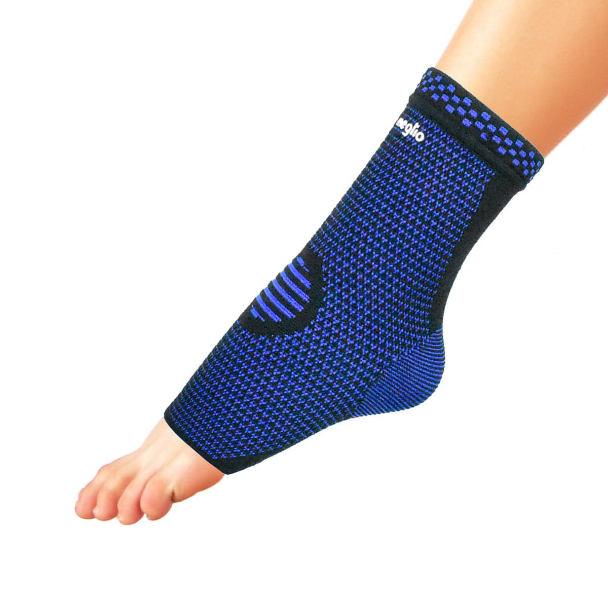 Meglio Ankle Support Compression Sleeve Ankle Strain & Sprain Relief (Pack of 2) (Medium)