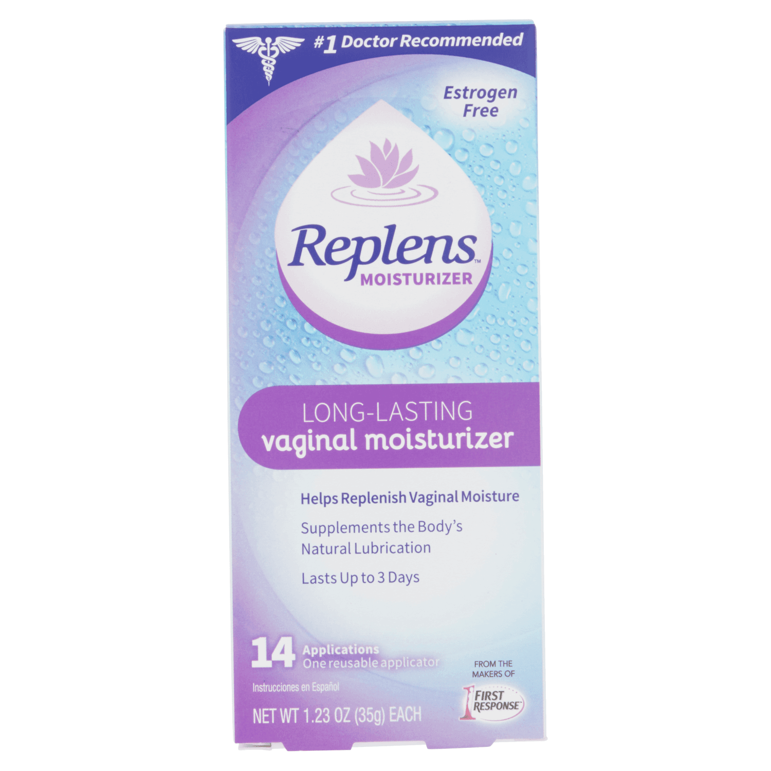 Replens Long-lasting Vaginal Moisturizer With Reusable Applicator, 14 Applications