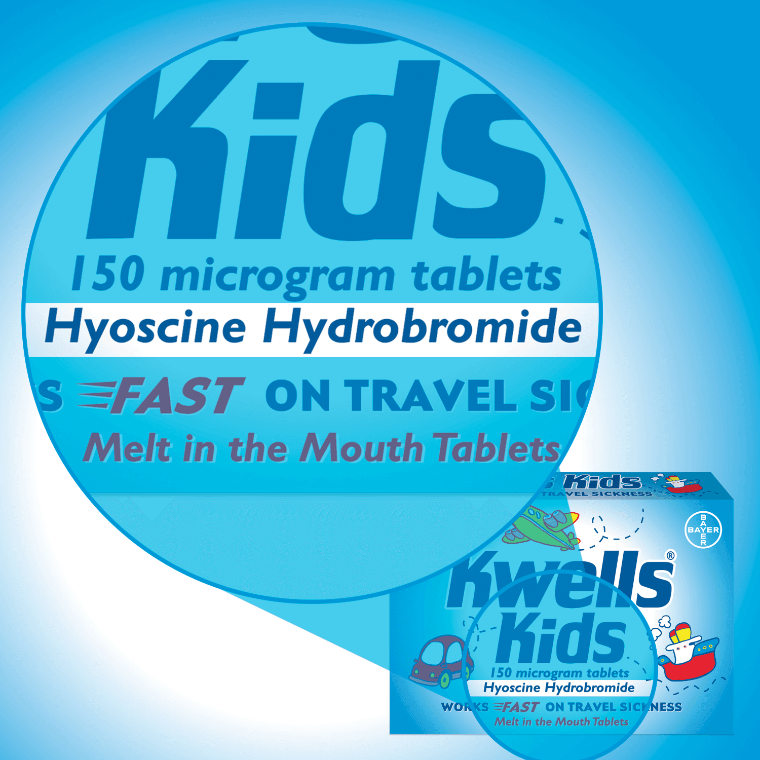 Kwells Kids 150 Microgram Tablets (12 Tablets)