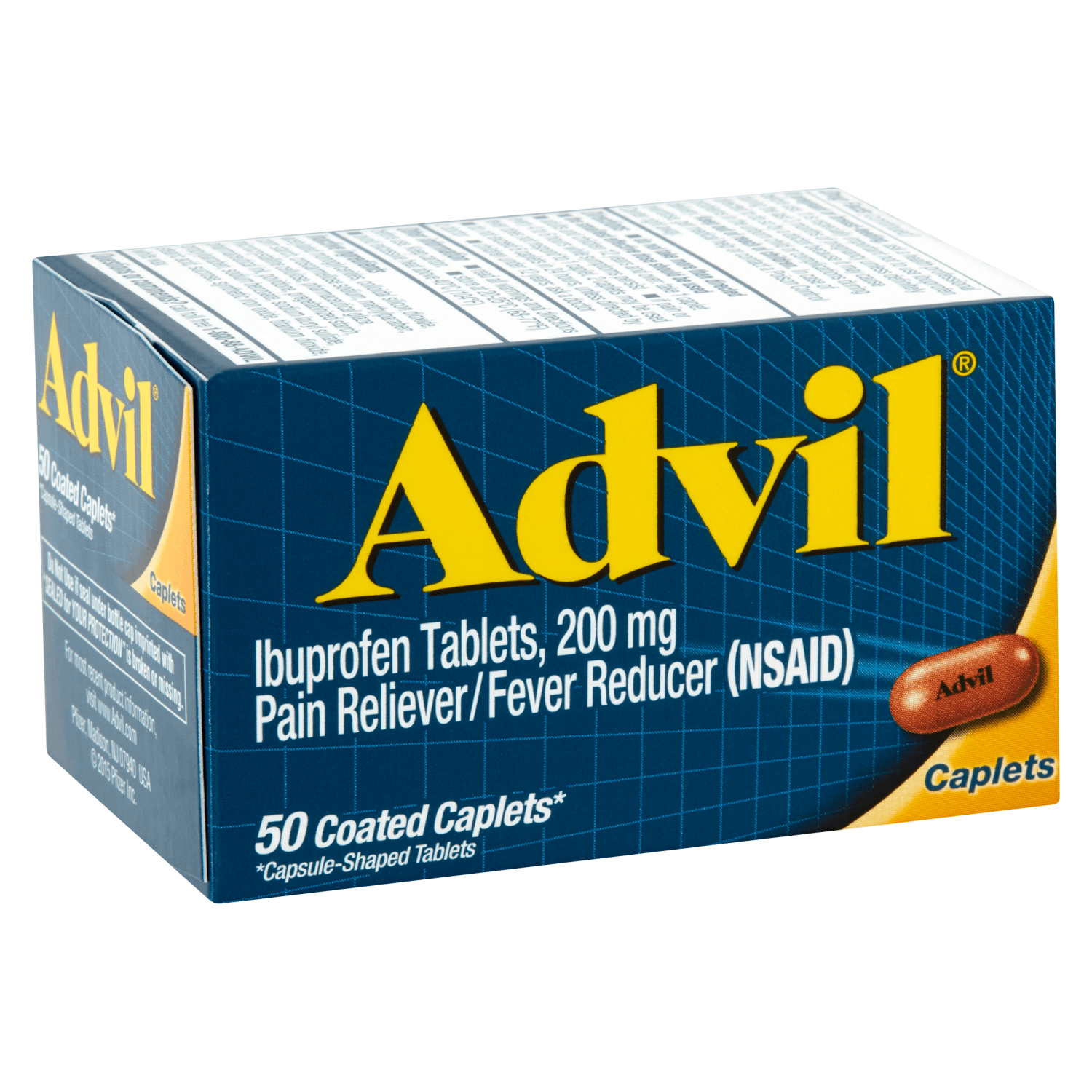 Advil Ibuprofen Coated Caplets, 200 mg (50 count)