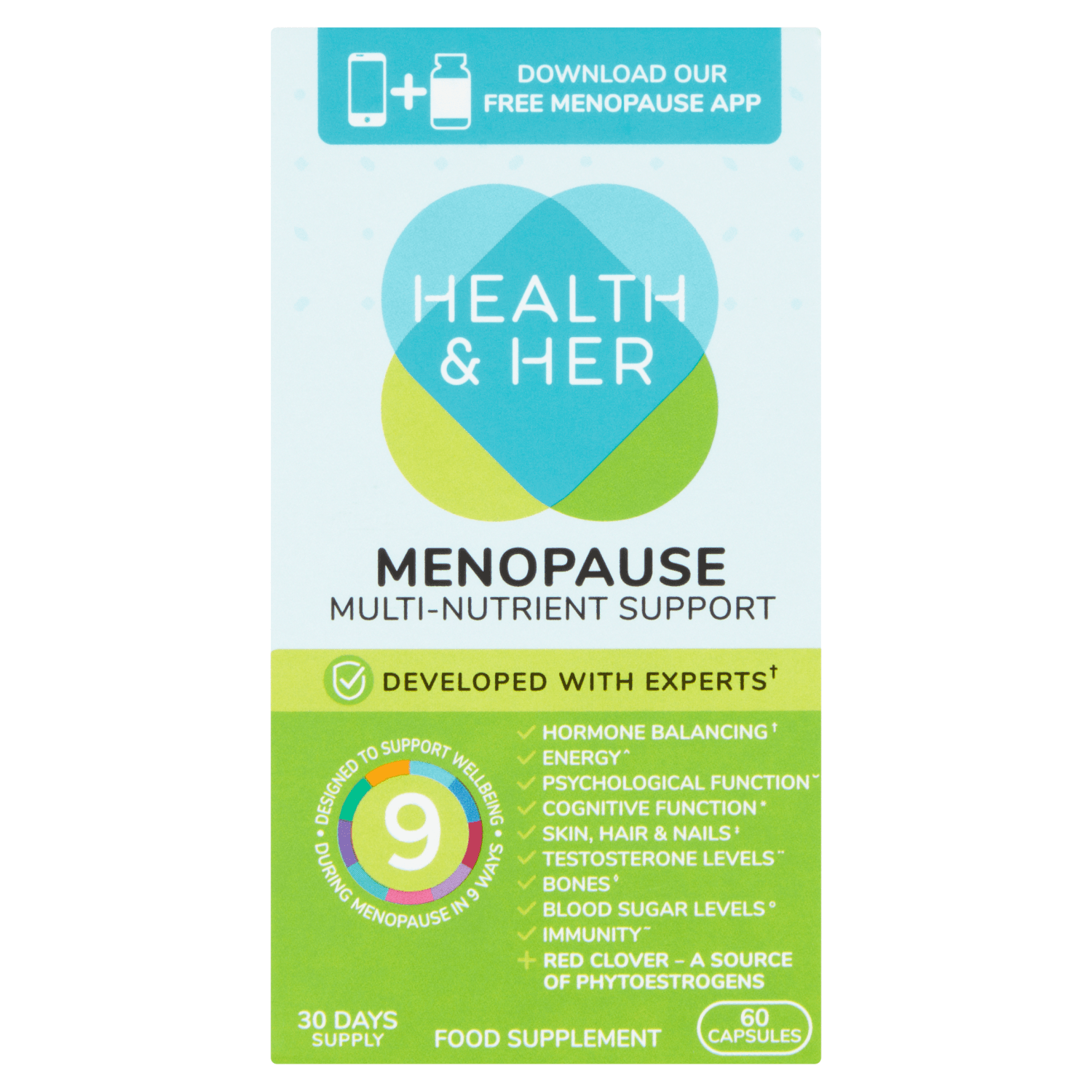 Health & Her Menopause Multi-Nutrient Support 60 Capsules