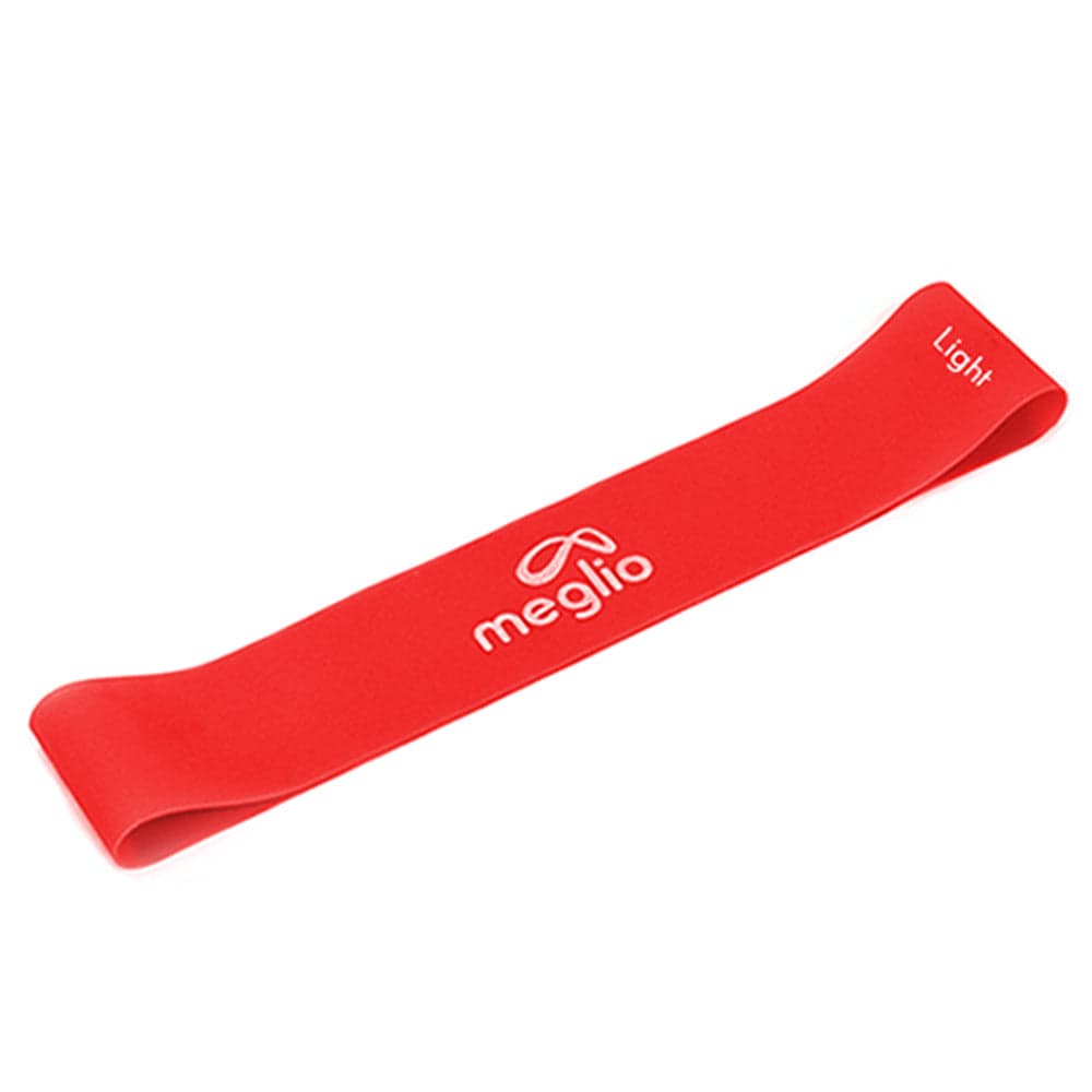 Meglio - Resistance Loops Latex-Free Looped Bands For Pilates, Yoga, Home Fitness. Enhance HIIT Workouts. (RED - Light strength)