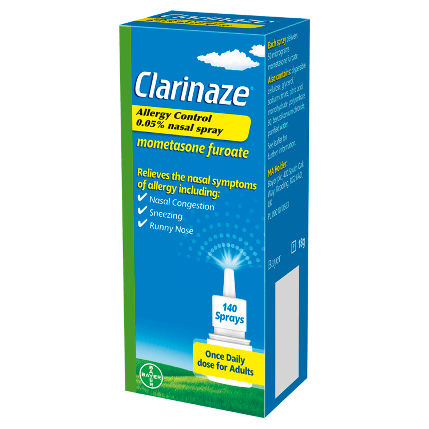 Clarinaze Allergy Control Nasal Spray for Hayfever (140 sprays)