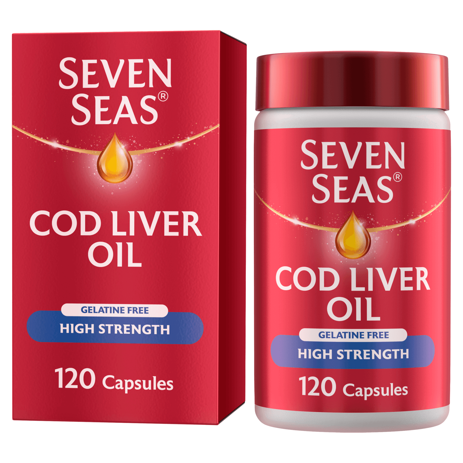 Seven Seas Simply Timeless Gelatine Free High Strength Cod Liver Oil (120 capsules)