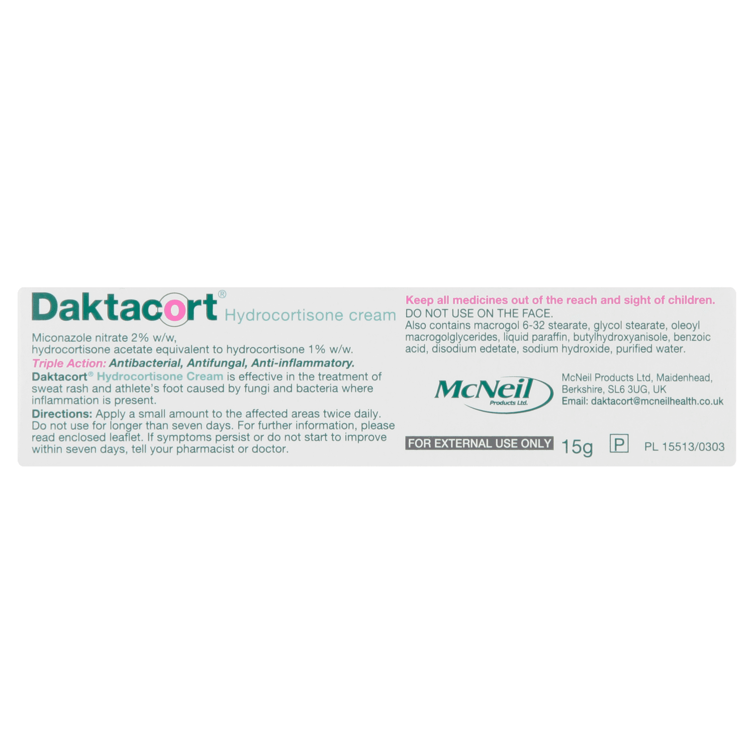 Daktacort Hydrocortisone Cream (15g)