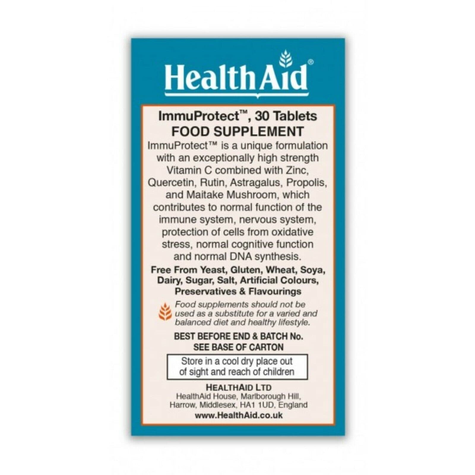 HealthAid Immuprotect 30 Vegan Tablets