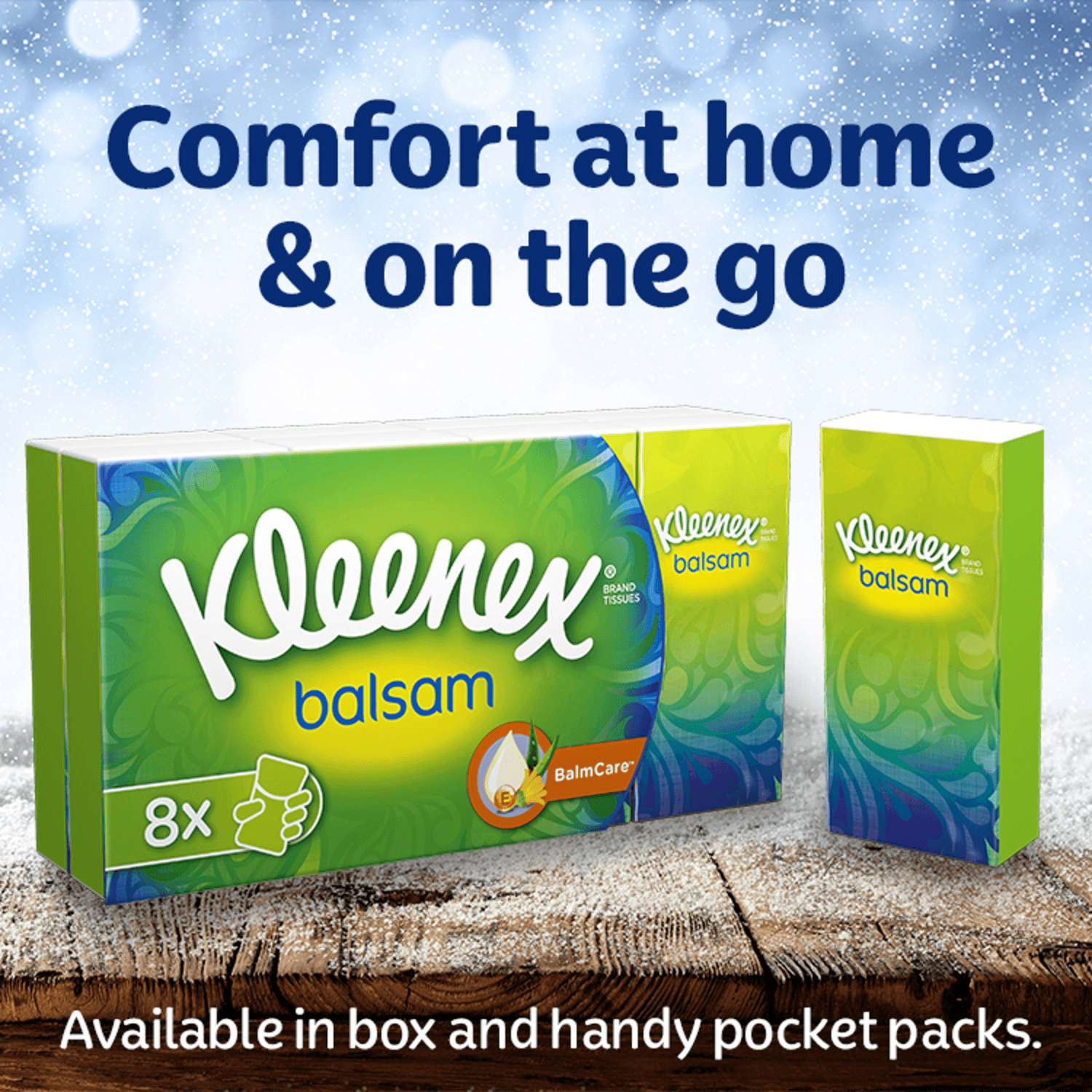 Kleenex Balsam Pocket Tissues (8 Packs of 9 sheets)