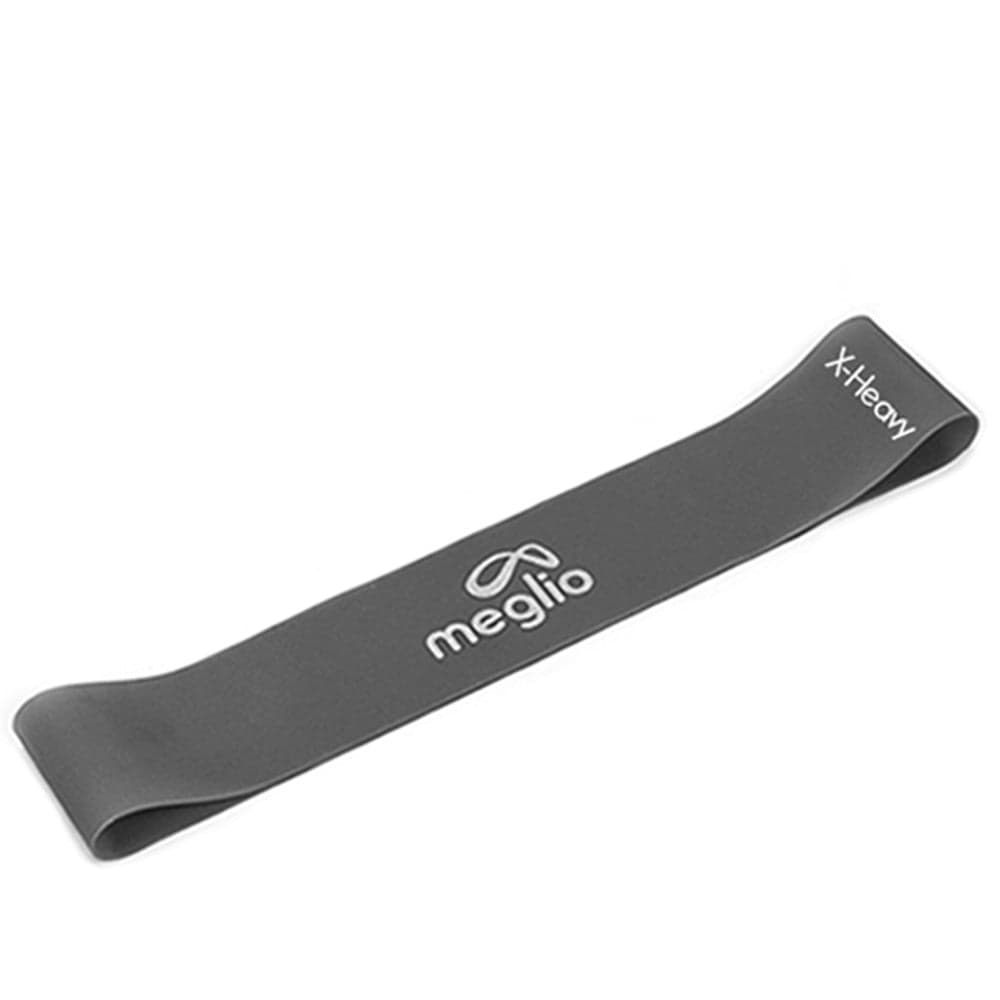 Meglio - Resistance Loops Latex-Free Looped Bands For Pilates, Yoga, Home Fitness. Enhance HIIT Workouts. (BLACK- Extra heavy strength)