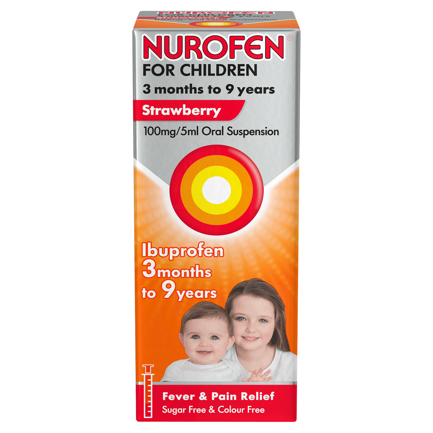 Nurofen for Children 3 months to 9 years Strawberry Flavour Oral Suspension (100ml)