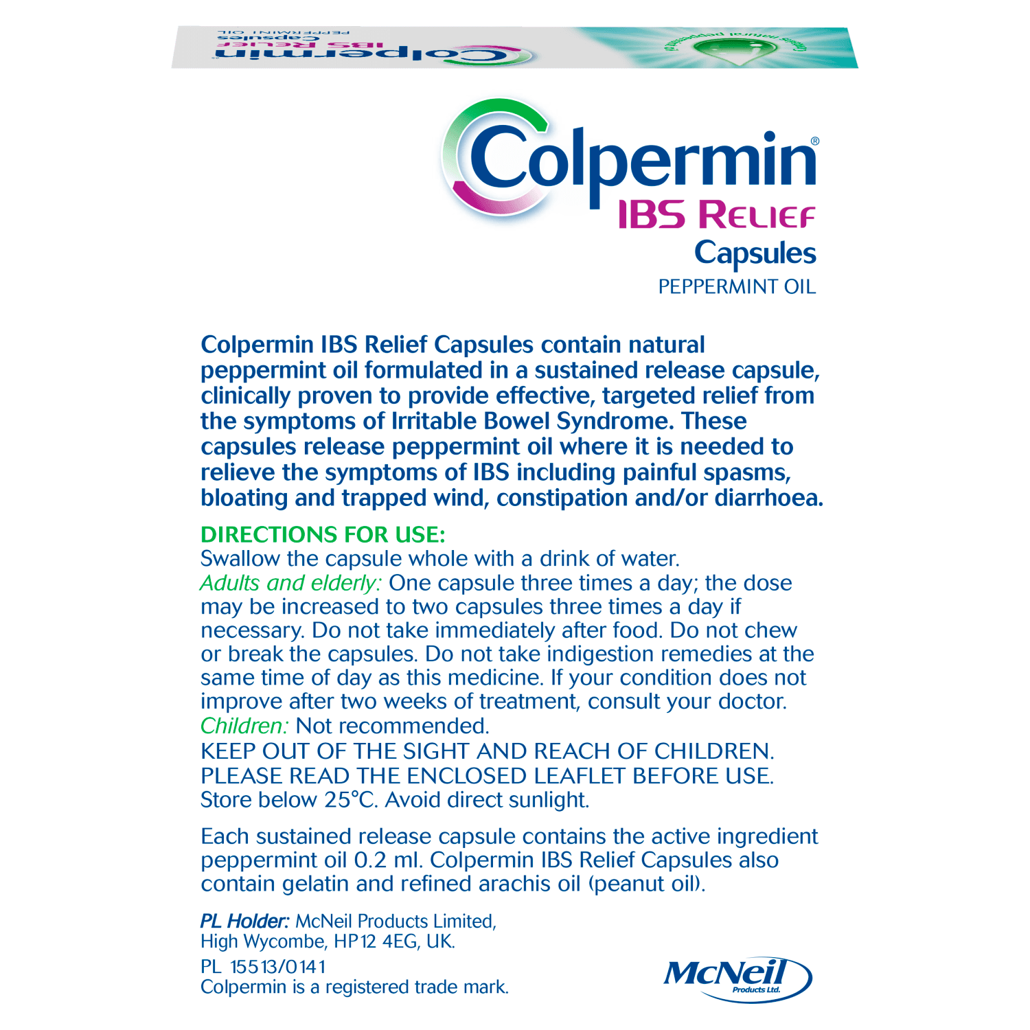 Colpermin IBS Relief Peppermint Capsules (20 Capsules)