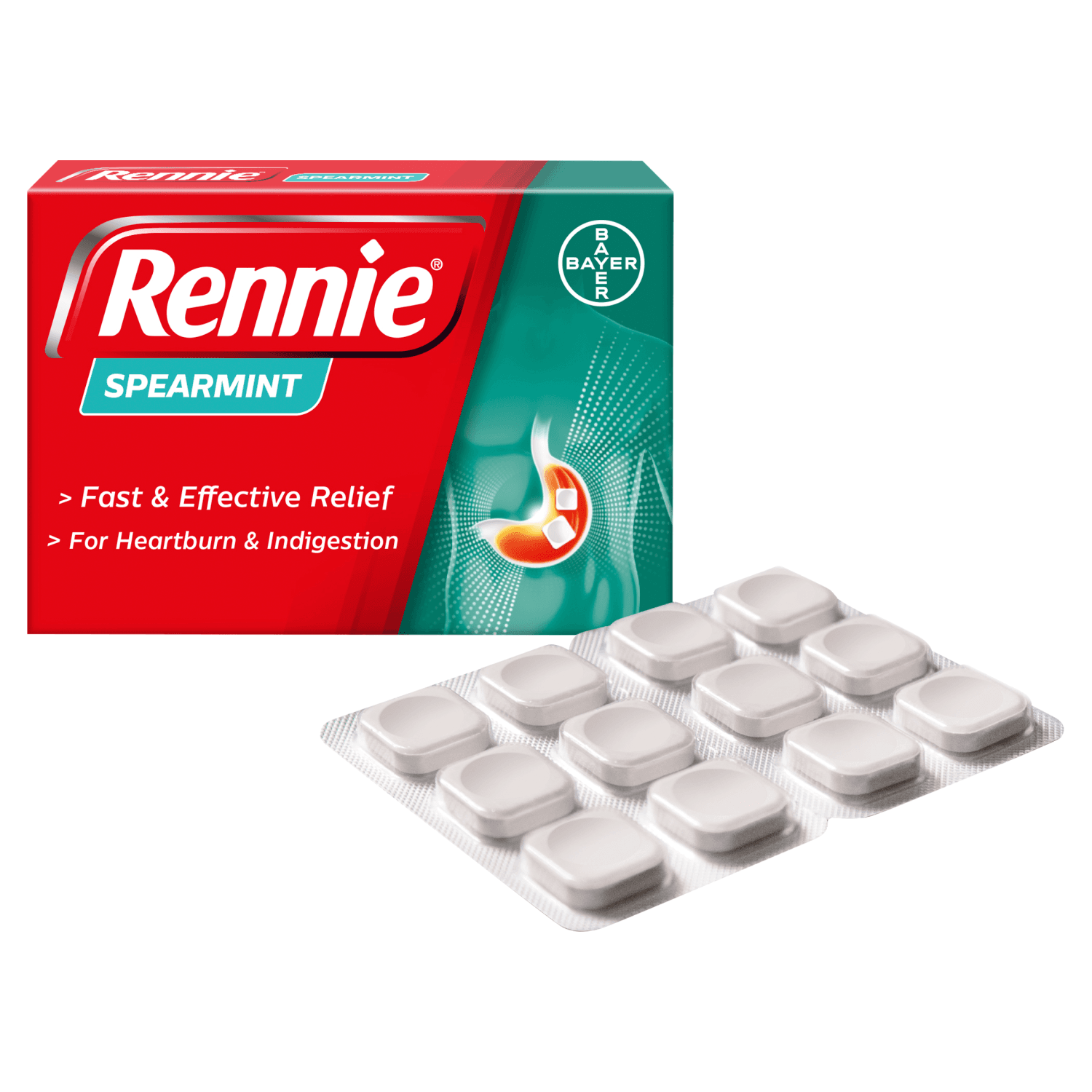 Rennie Spearmint (72 Chewable Tablets)