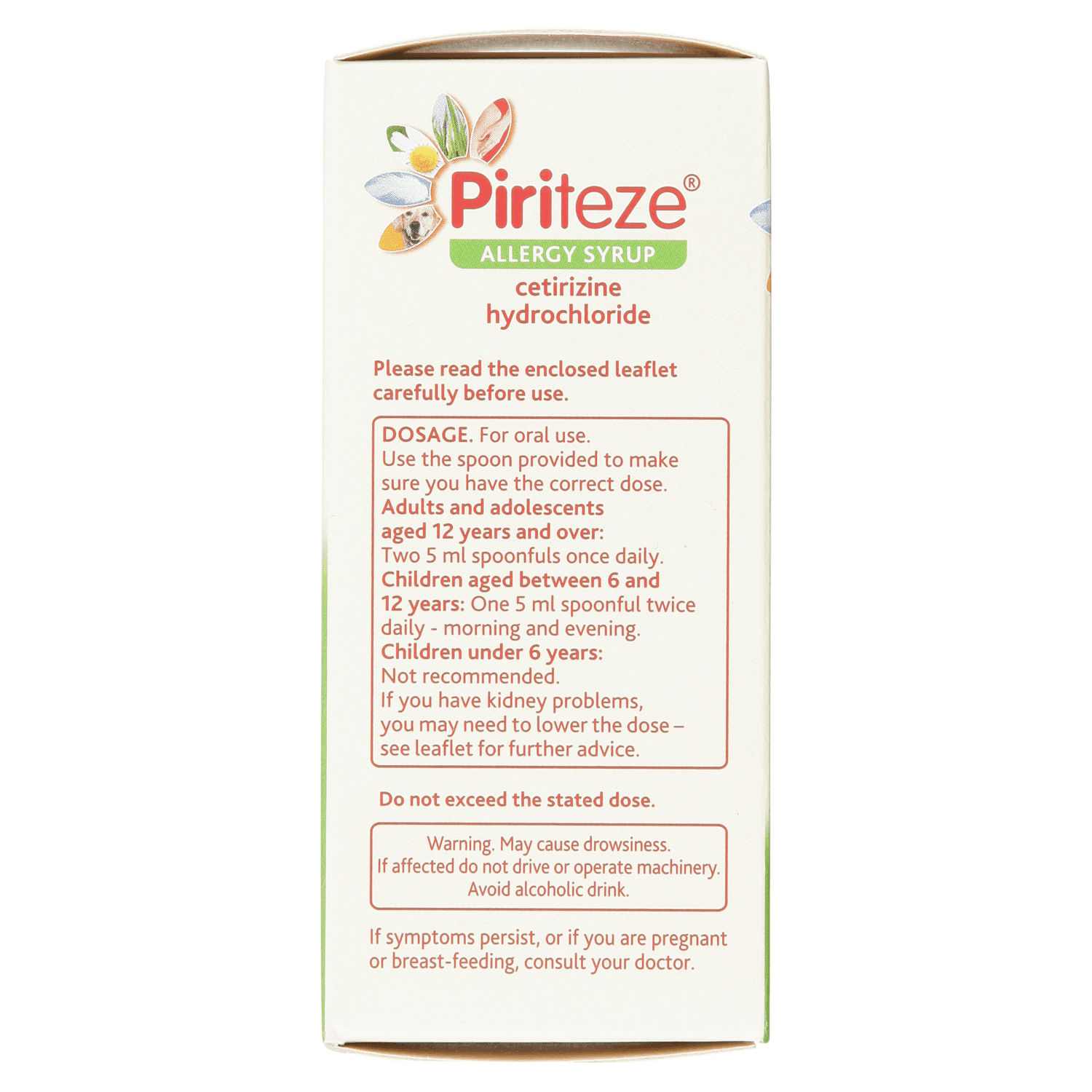 Piriteze Allergy Relief Syrup Sugar Free Banana Flavour (70ml)