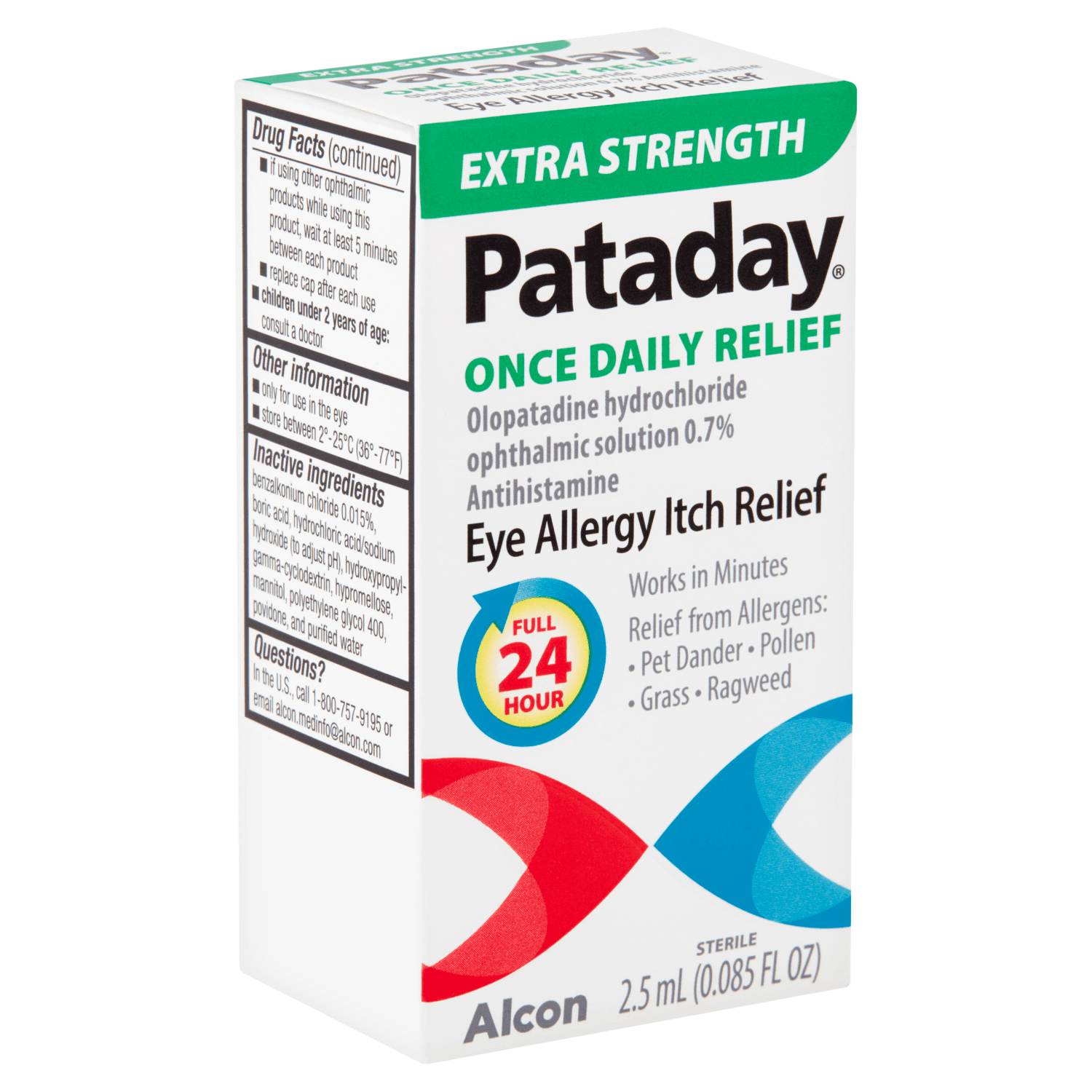 Pataday Extra Strength Once Daily Relief Eye Drops, For Ages 2 and Older 0.085 fl oz (2.5ml)