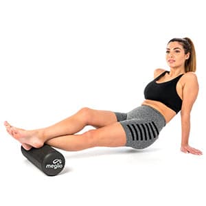 Meglio - 45cm High Density Foam Roller - Deep Tissue Muscle Massage - Sports Recovery & Tension Relief (Red/Black)