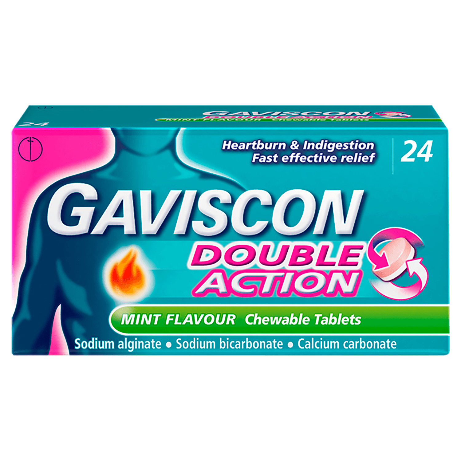 Gaviscon Double Action Mint Flavour (24 Chewable Tablets)