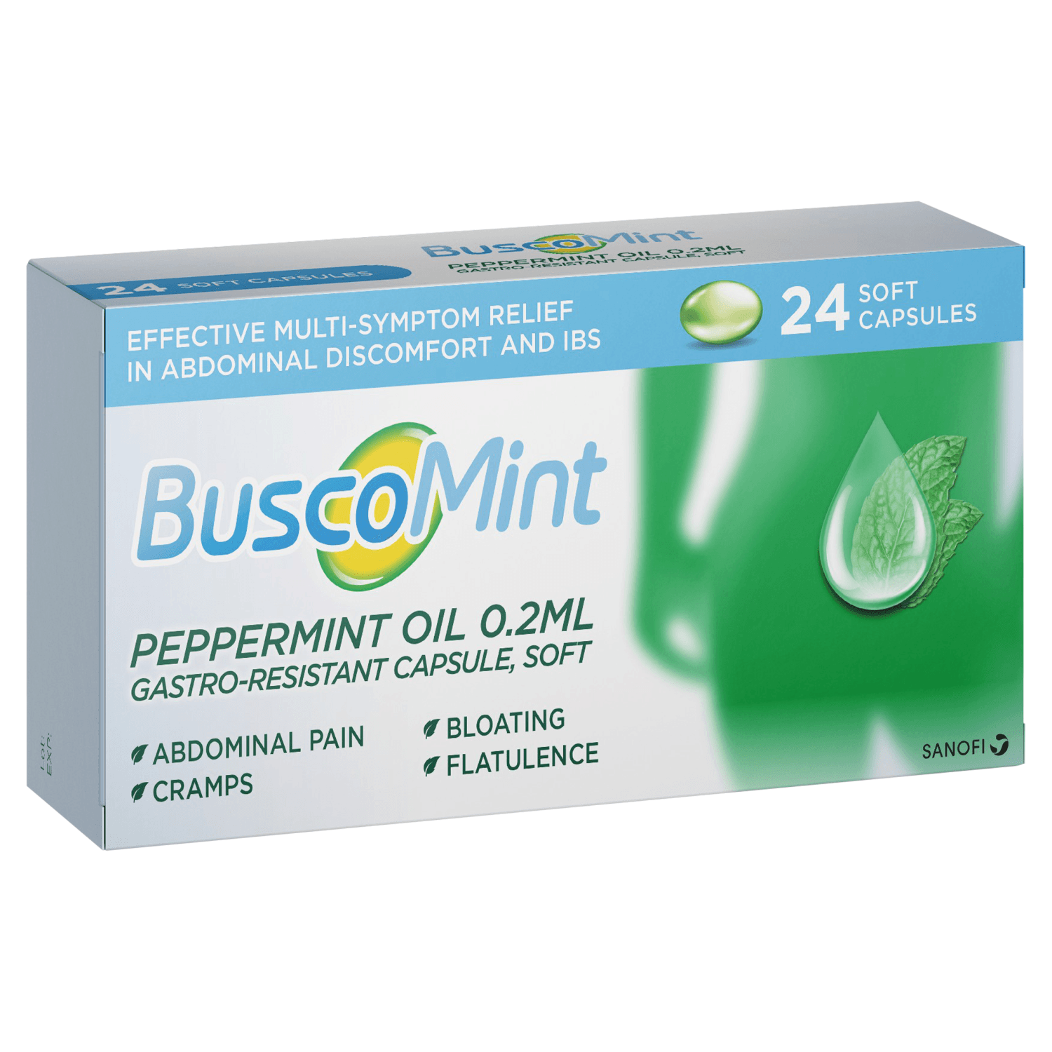 BuscoMint Peppermint Oil 0.2ml Gastro-Resistant Capsules (24)