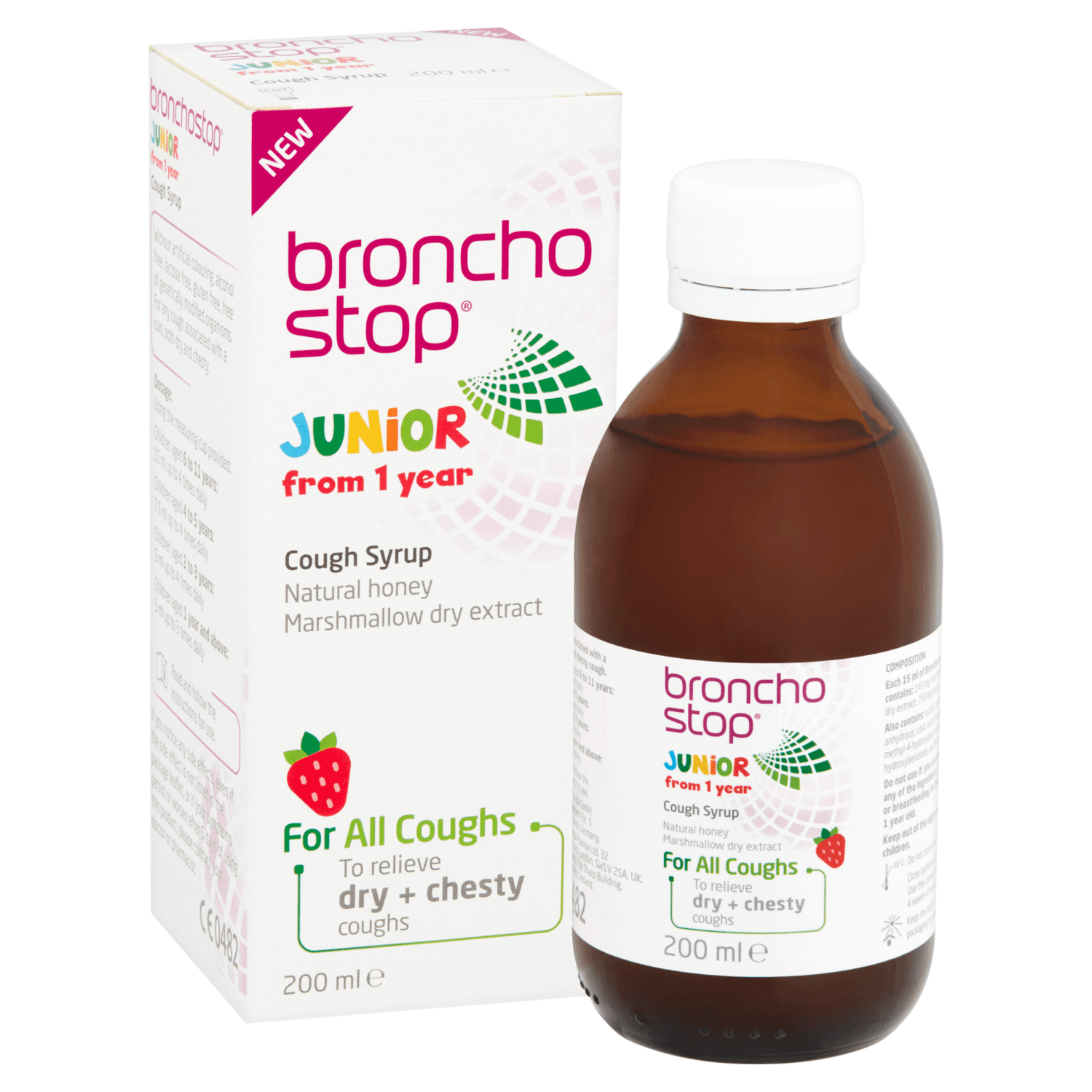 Bronchostop Junior Cough Syrup for children from 1 Year (200ml)