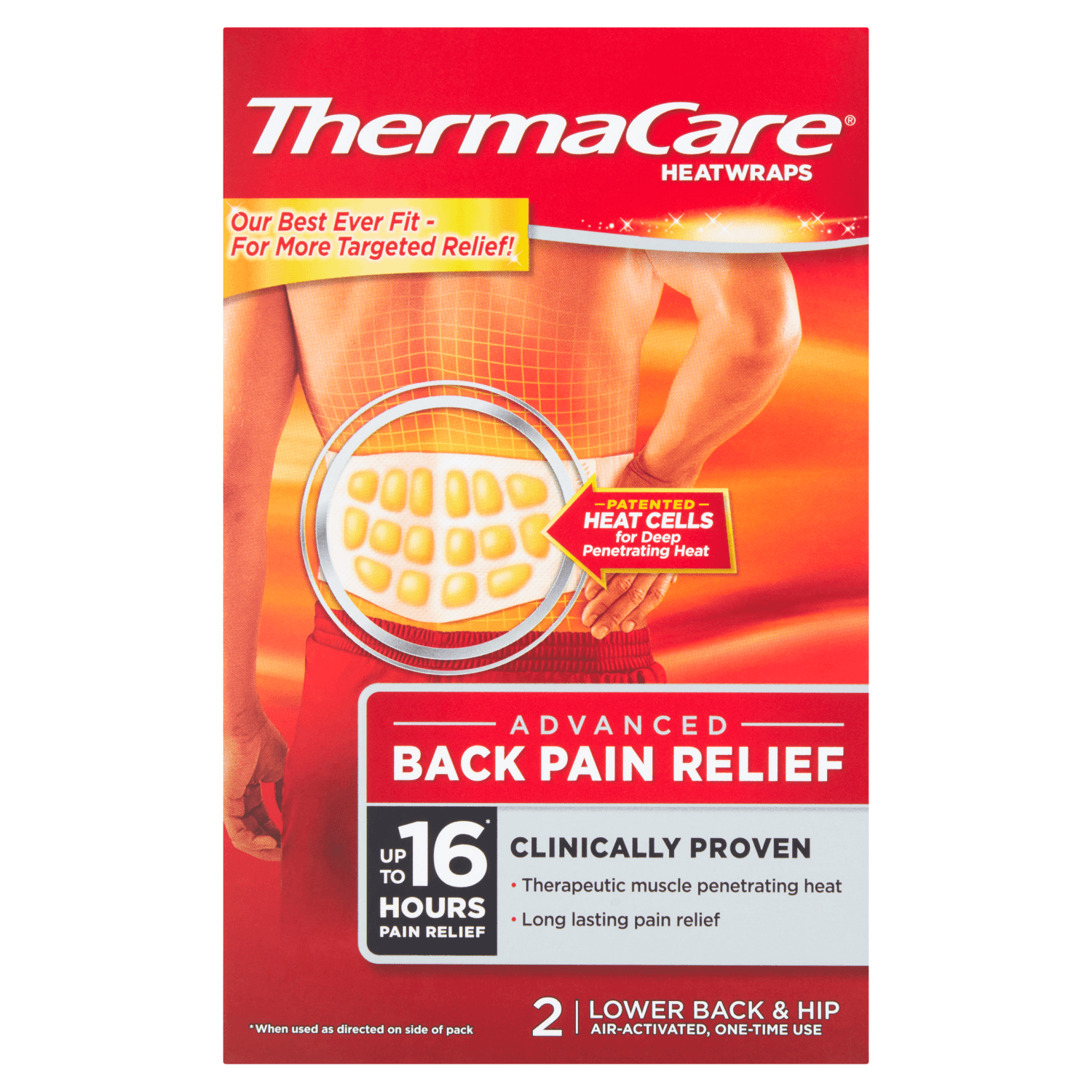 ThermaCare Air-Activated Heatwraps, Back & Hip Large / Extra Large 2 count 