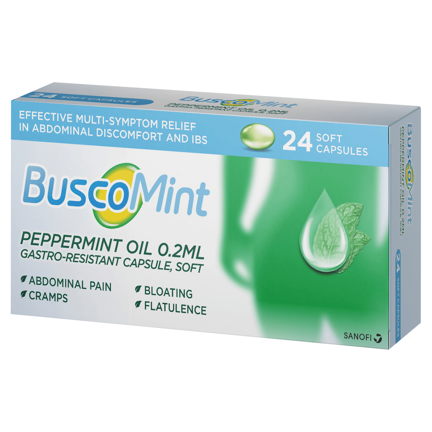 BuscoMint Peppermint Oil 0.2ml Gastro-Resistant Capsules (24)