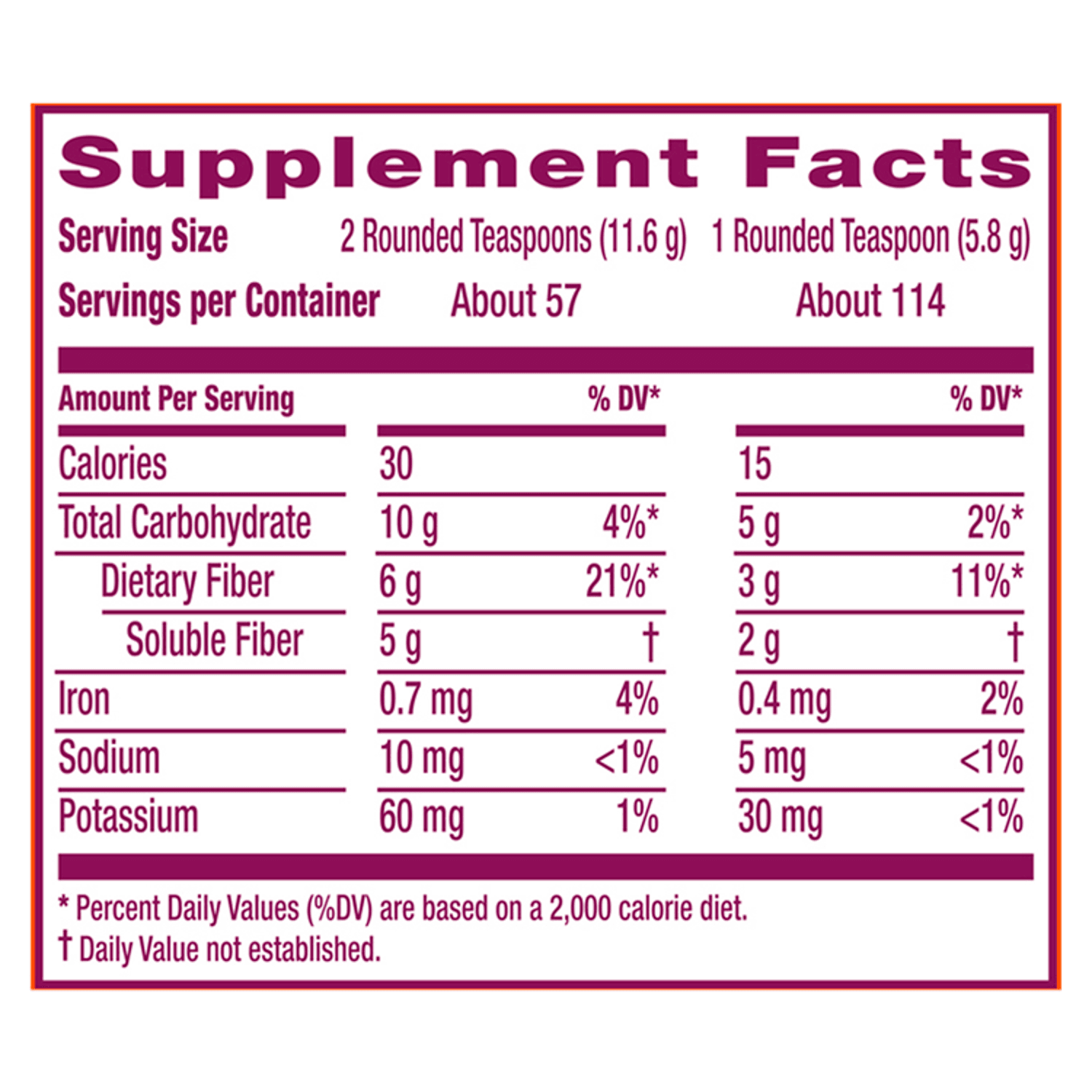 Metamucil Fiber, 4-in-1 Psyllium Fiber Supplement, Sugar-Free Powder, Orange Smooth Flavored Drink, 114 Servings (23.3 oz)