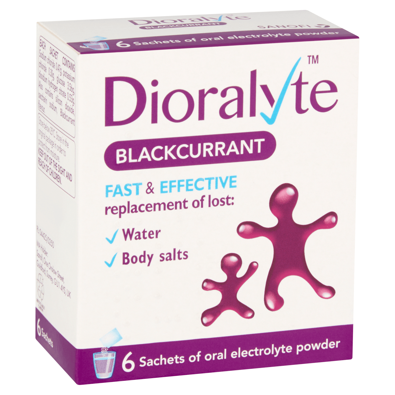 Dioralyte Blackcurrant Oral Electrolyte Powder (6 Sachets)