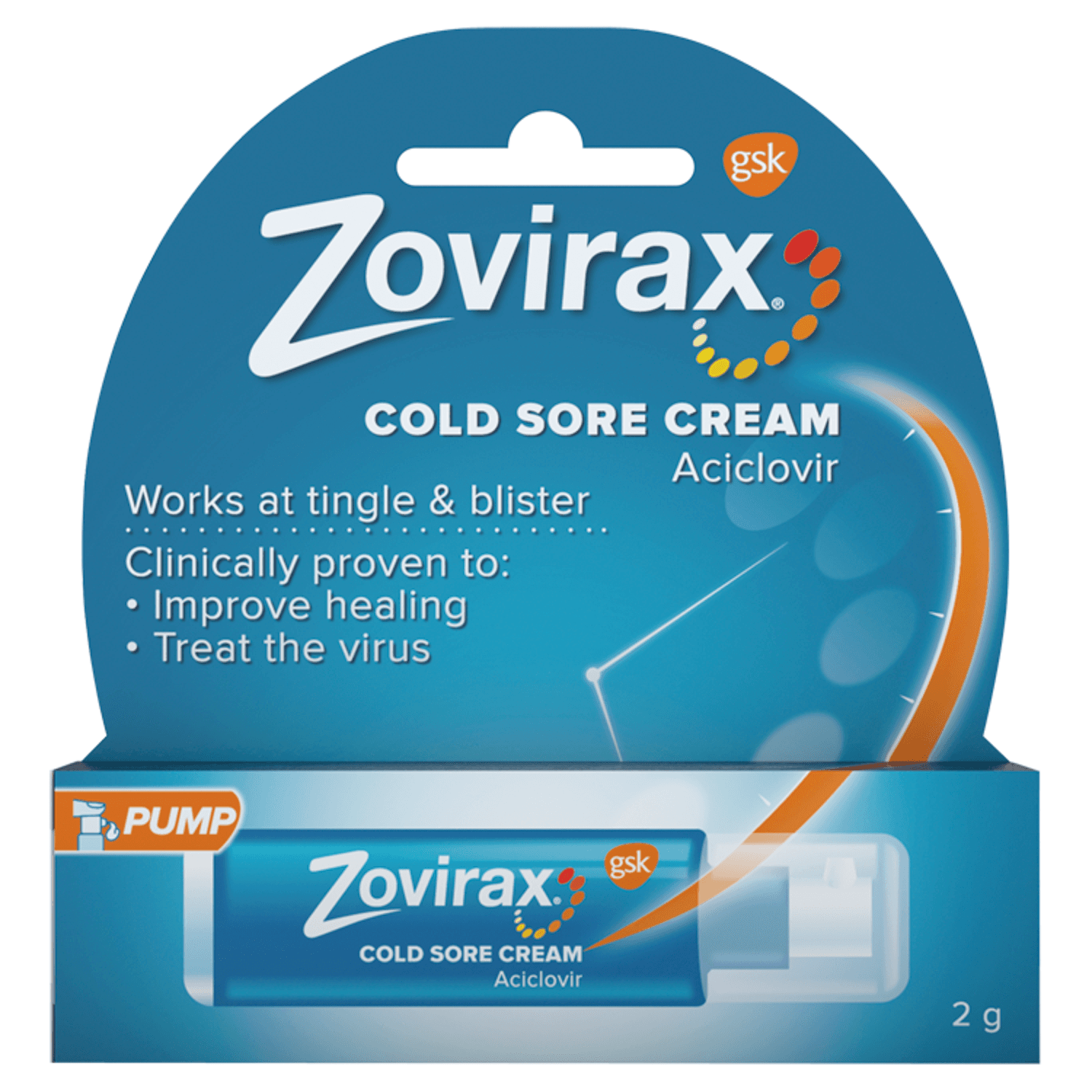 Zovirax Cold Sore Cream Pump (2g)