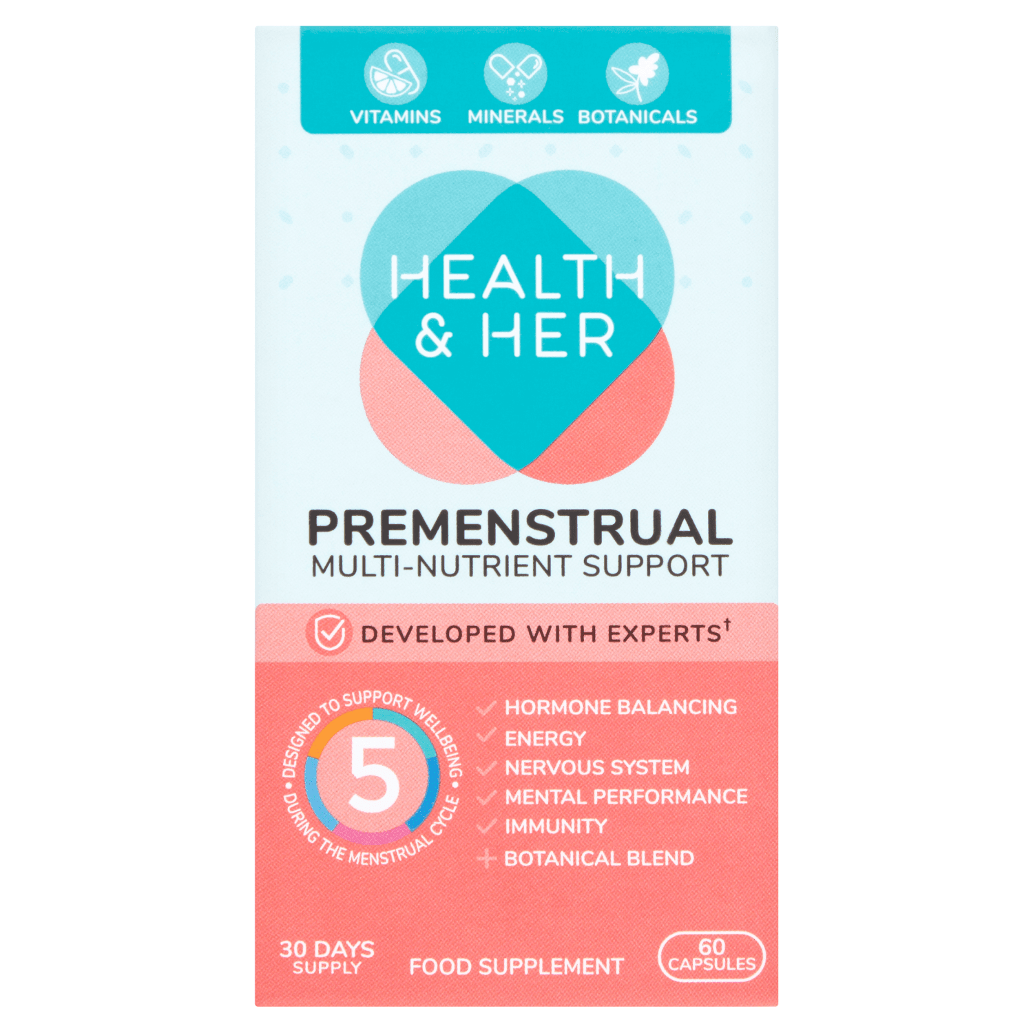 Health & Her Premenstrual Multi Nutrient Supplement 60 Capsules