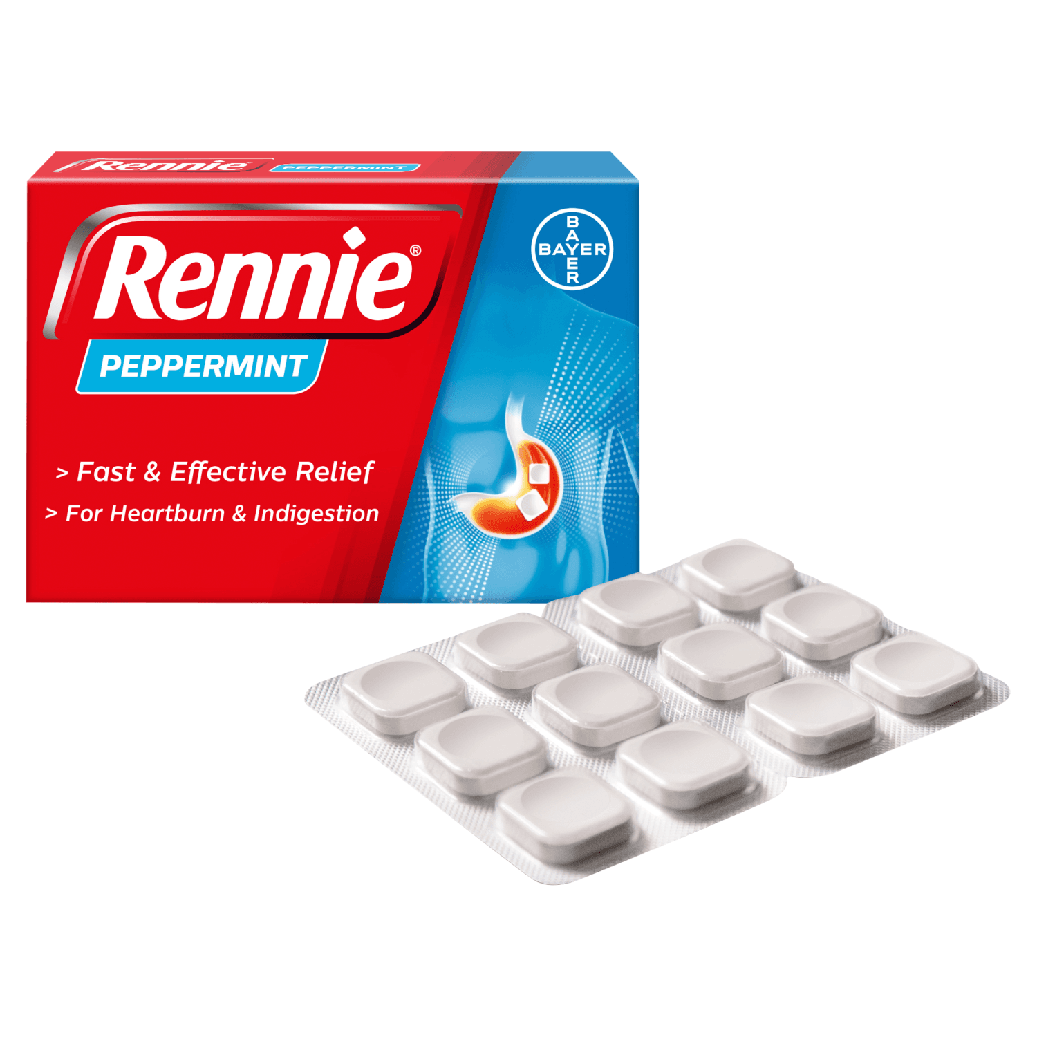 Rennie Peppermint (72 Chewable Tablets)