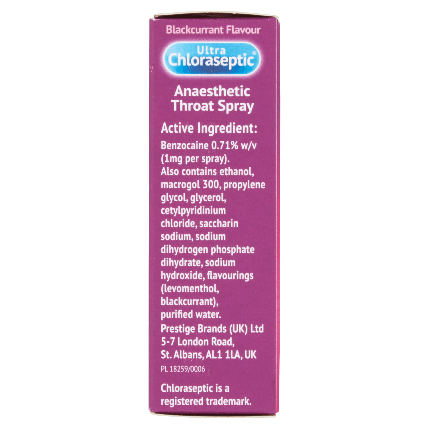 Ultra Chloraseptic Throat Spray - Blackcurrant Flavour (15ml)