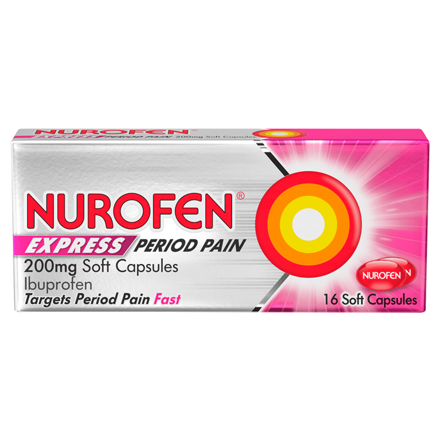 Nurofen Express Period Pain 200mg Soft Capsules (16) 