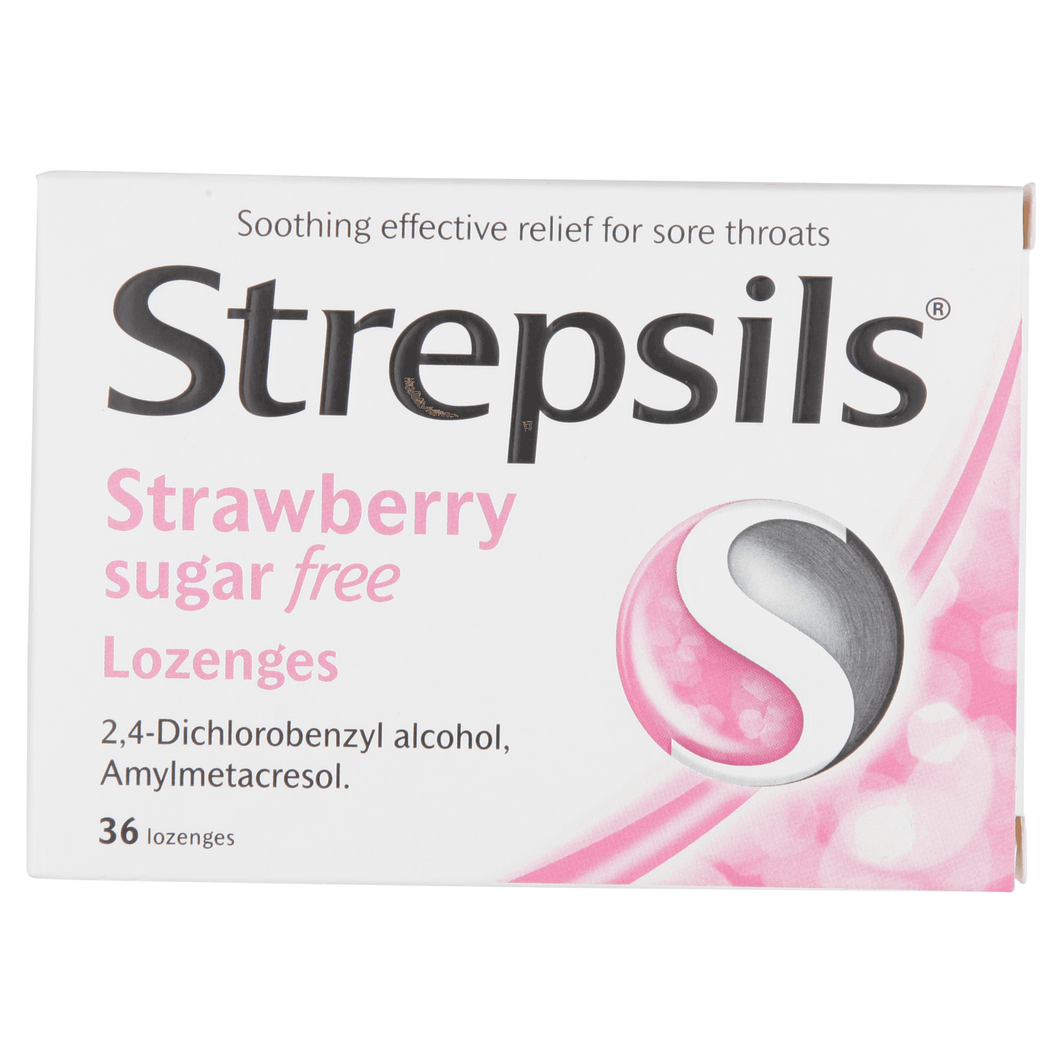 Strepsils Strawberry Sugar Free Lozenges (36)