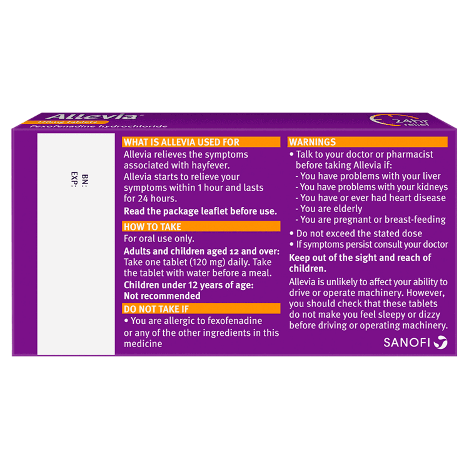 Allevia 120mg Tablets (30 Tablets)