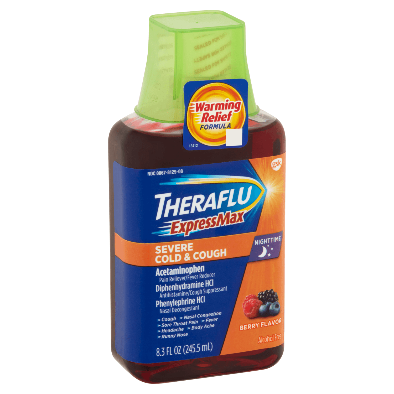 Theraflu Expressmax Nighttime Severe Cold & Cough Syrup (8.3 oz, 245.5 ml)