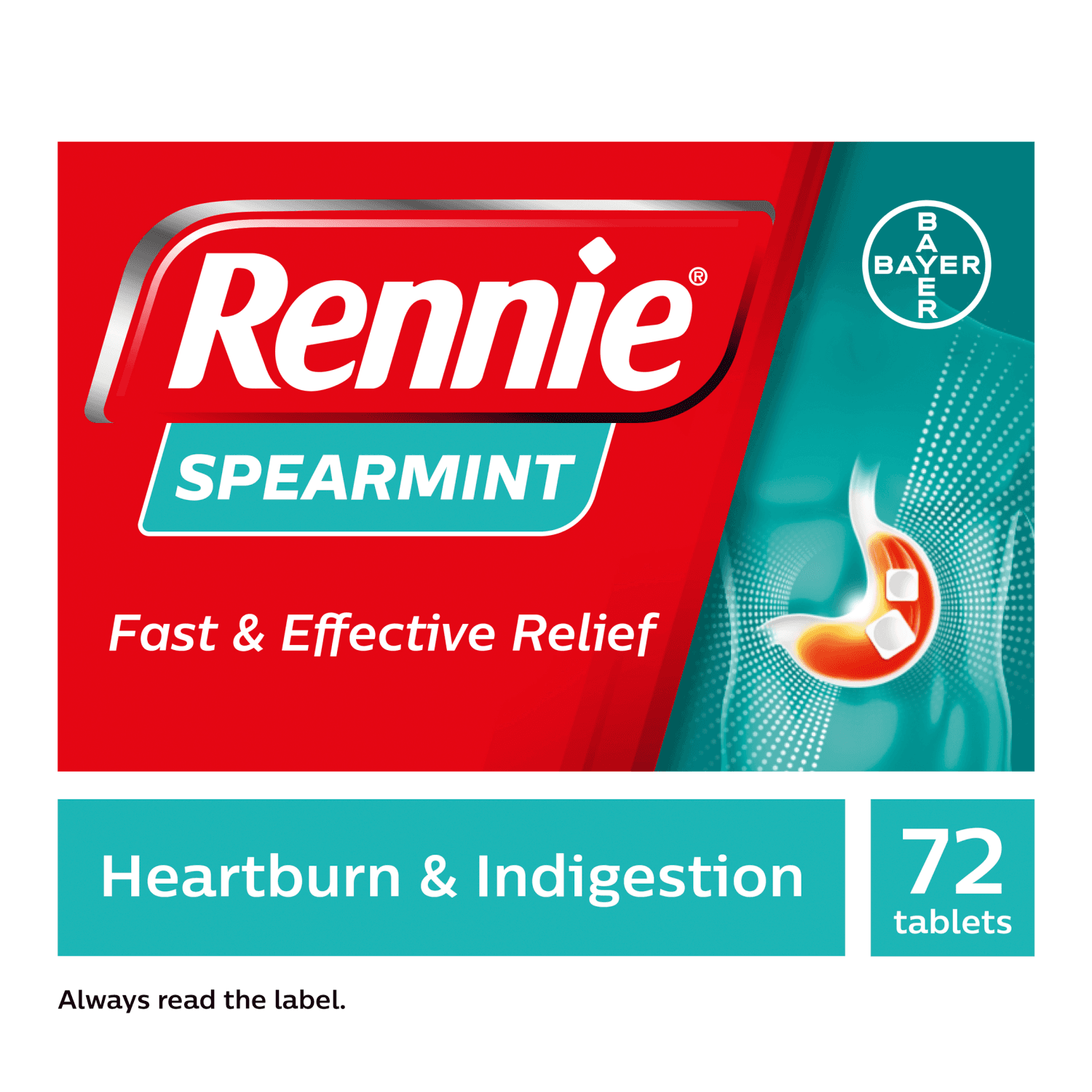 Rennie Spearmint (72 Chewable Tablets)