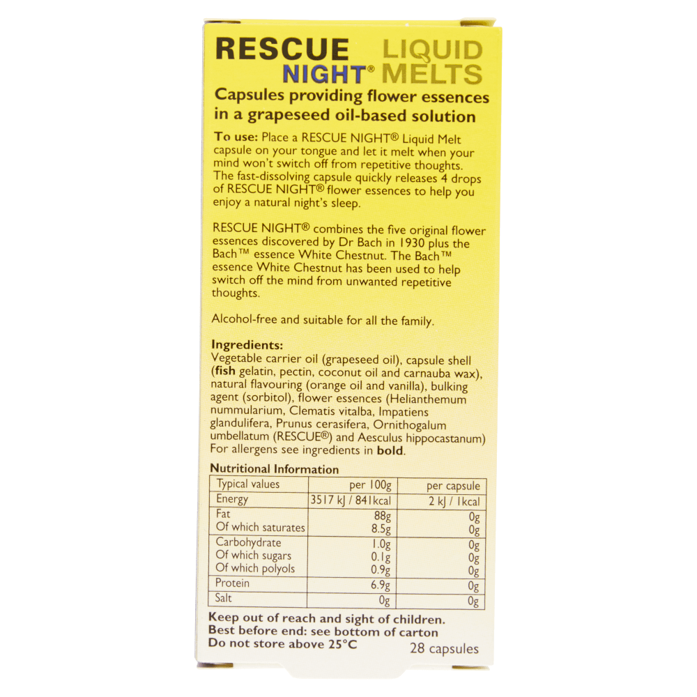 Bach Rescue Remedy Night Liquid Melts (28 Capsules)