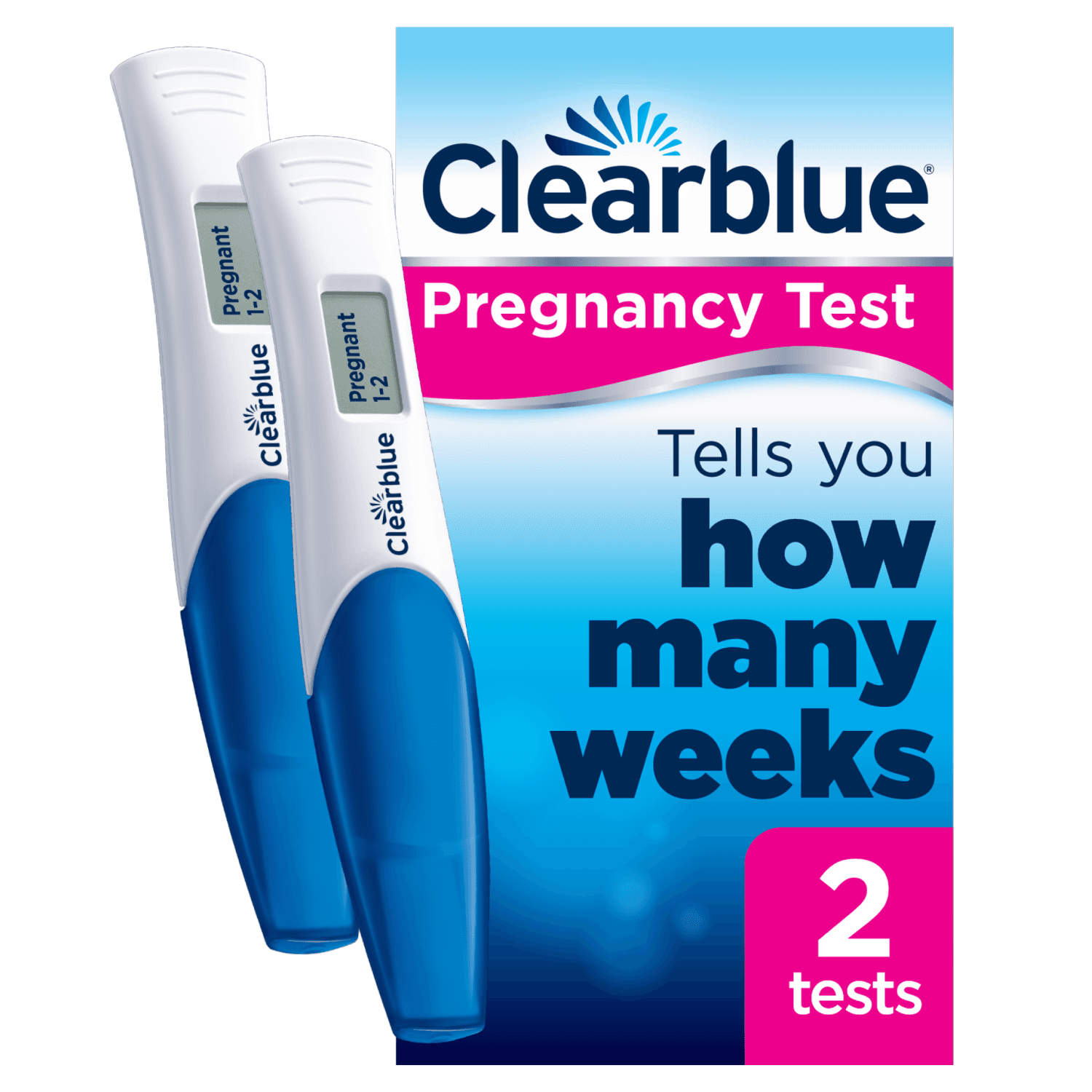 Clearblue Digital Pregnancy Test with Weeks Indicator (2 tests)