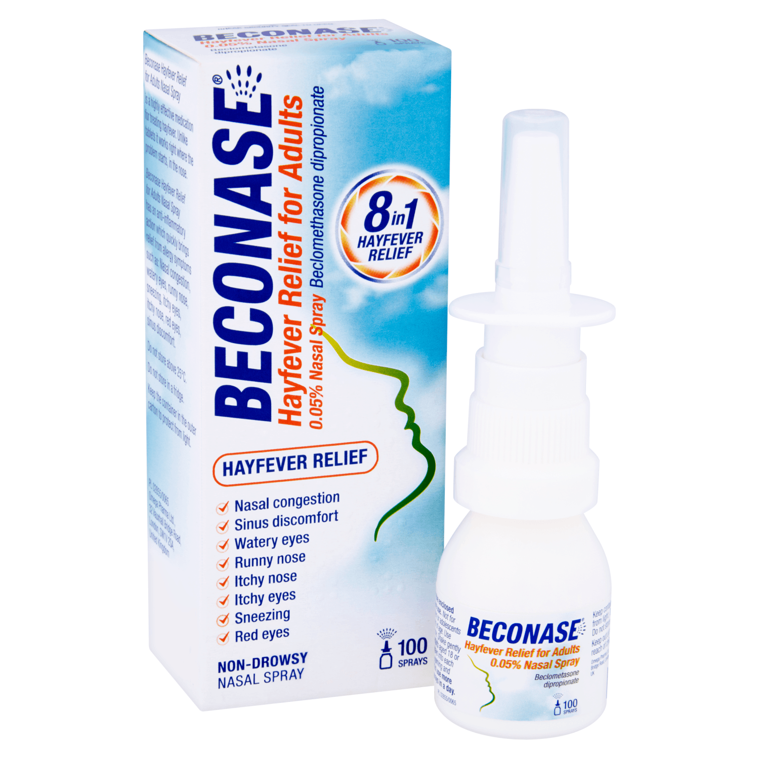 Beconase Hayfever Relief for Adults 0.05% Nasal Spray (100 sprays) 