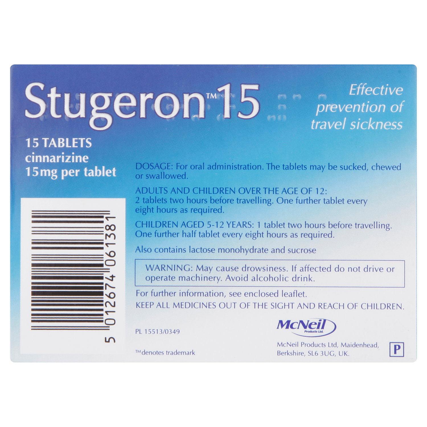 Stugeron 15 (15 Tablets)