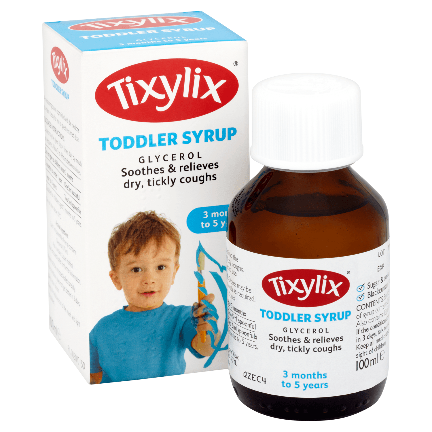 Tixylix Glycerol Toddler Syrup 3 Months to 5 Years (100ml)