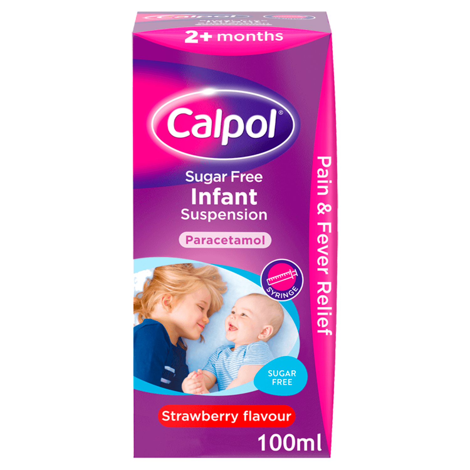 Calpol Sugar Free Infant Suspension -Strawberry Flavour (100ml)