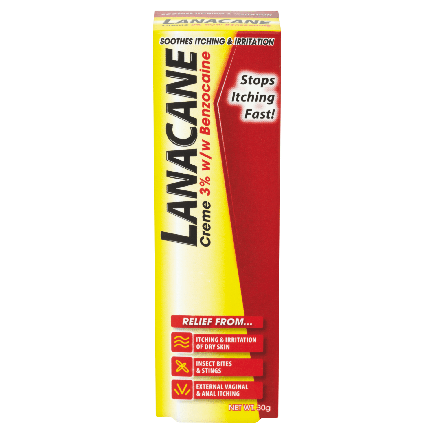 Lanacane Anaesthetic (3% w/w Benzocaine) Cream (30g)