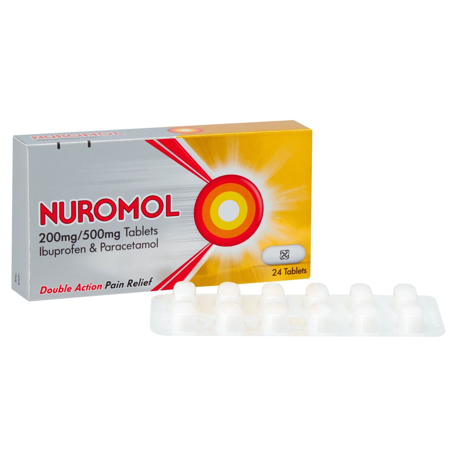 Nuromol 200mg/500mg Tablets (24 Tablets)