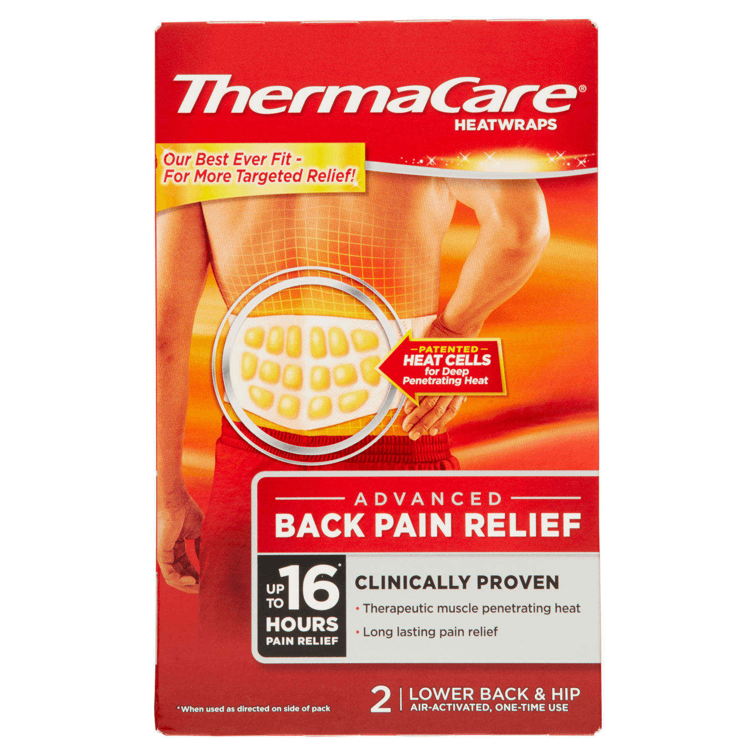 ThermaCare Air-Activated Heatwraps, Back & Hip Large / Extra Large 2 count 