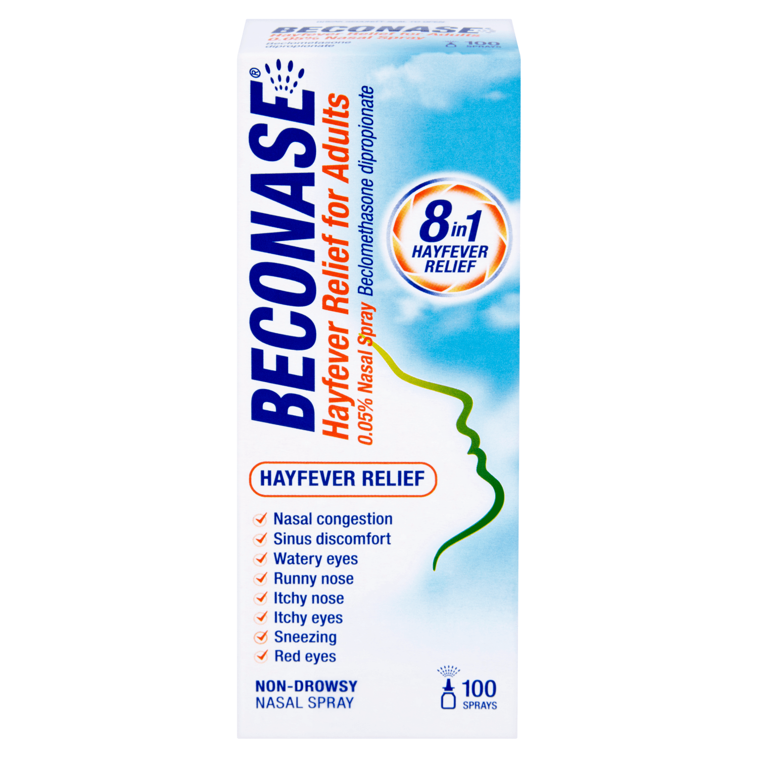 Beconase Hayfever Relief for Adults 0.05% Nasal Spray (100 sprays) 