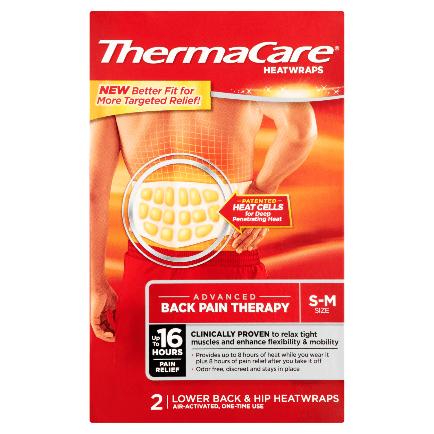 ThermaCare Air-Activated Heatwraps, Back & Hip Small / Medum 2 count 