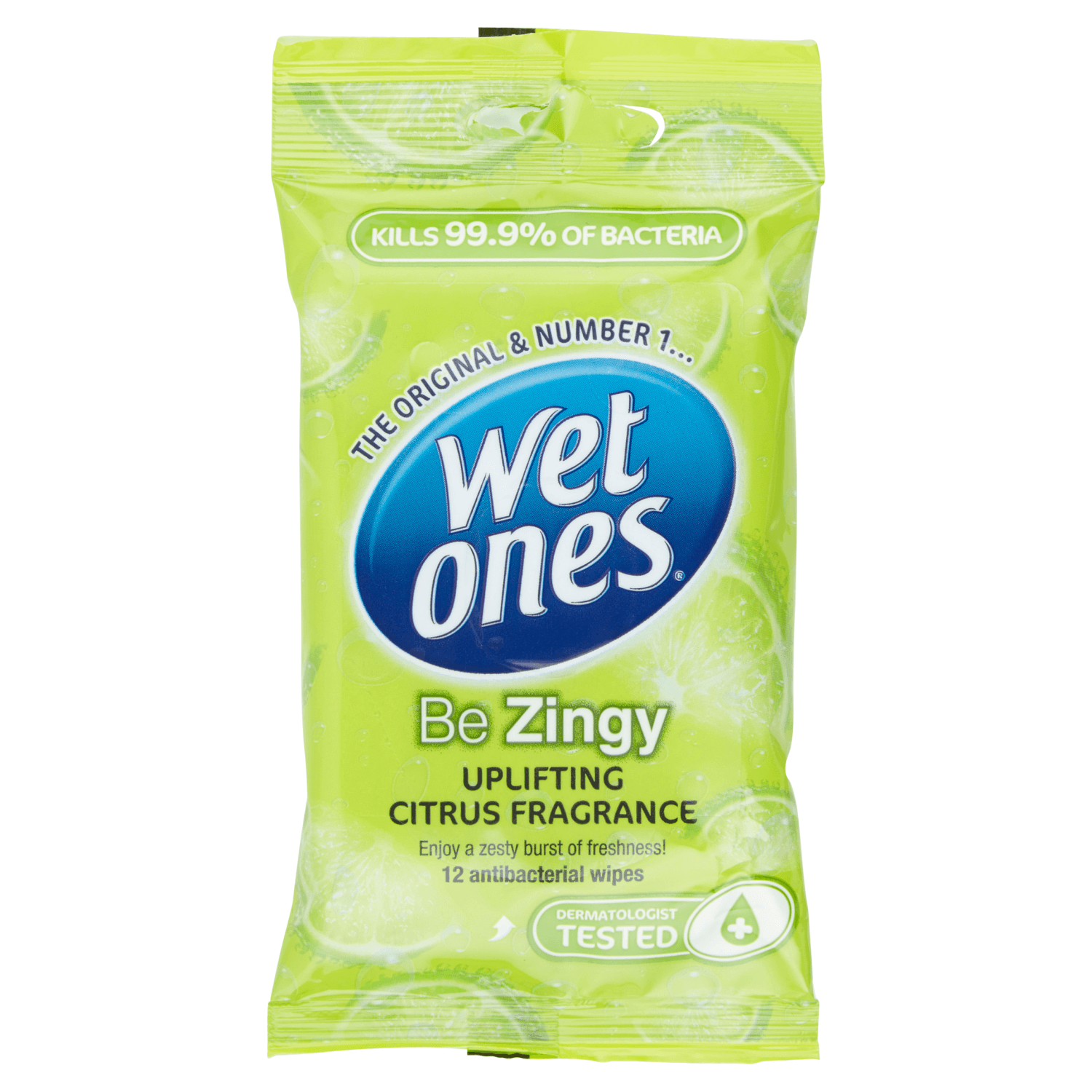 Wet Ones 'Be Zingy' Uplifting Antibacterial Wipes (12 pack)