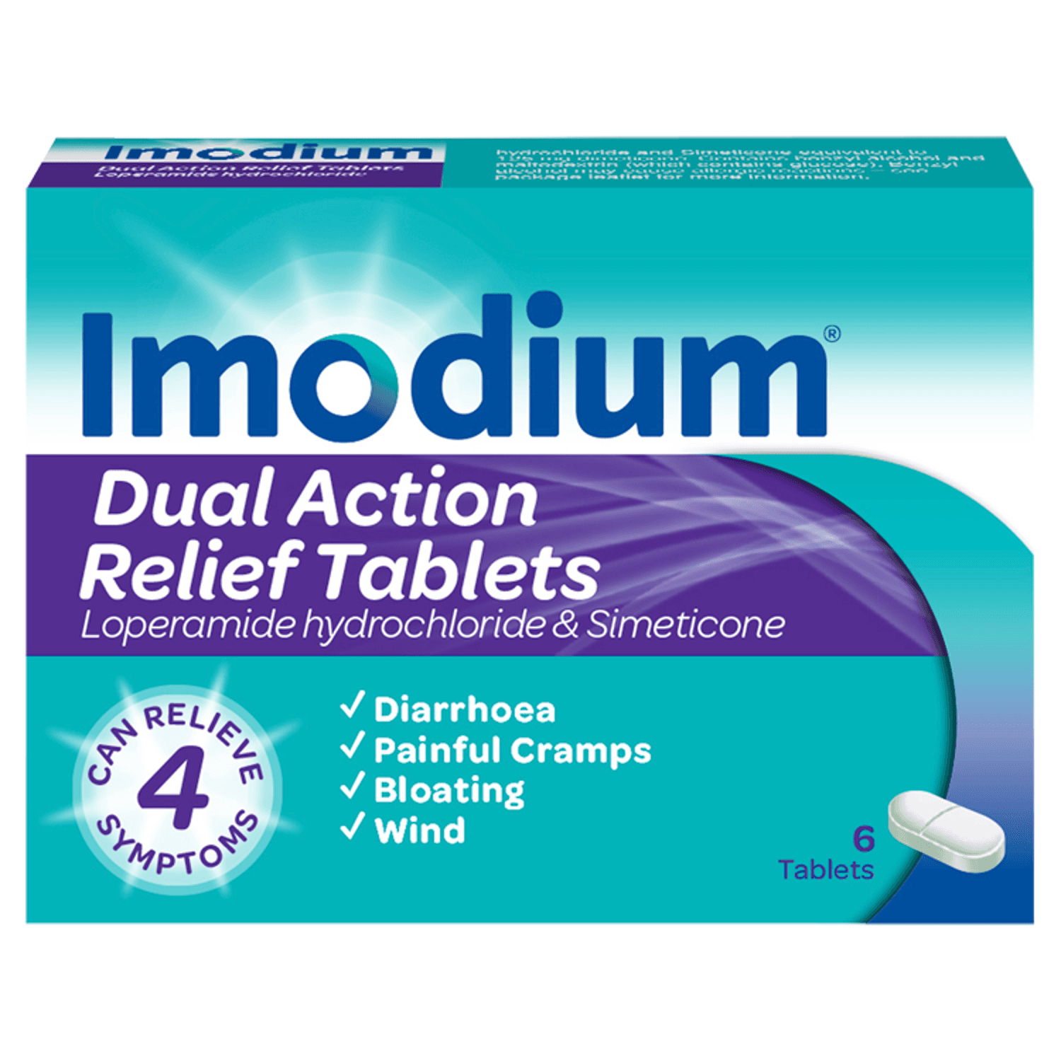 Imodium Dual Action Tablets (6 Tablets)