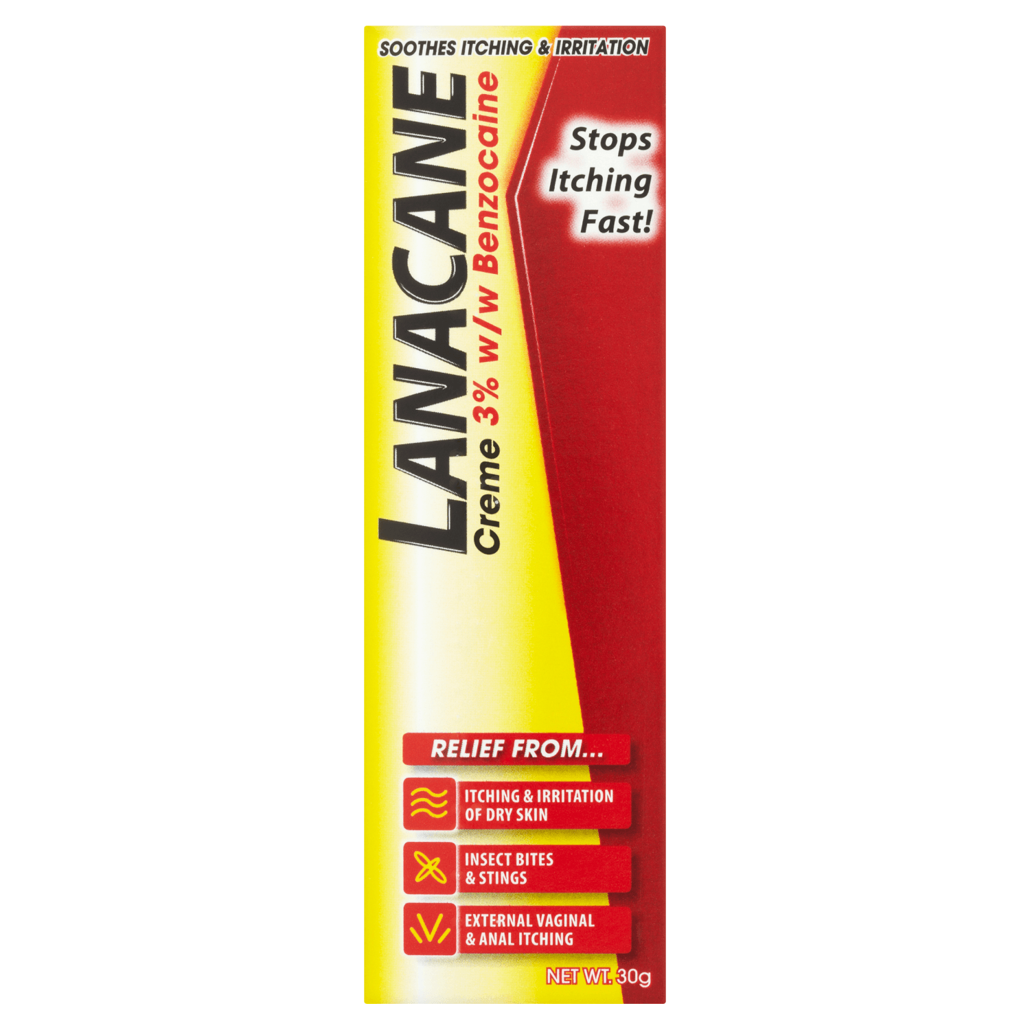 Lanacane Anaesthetic (3% w/w Benzocaine) Cream (30g)