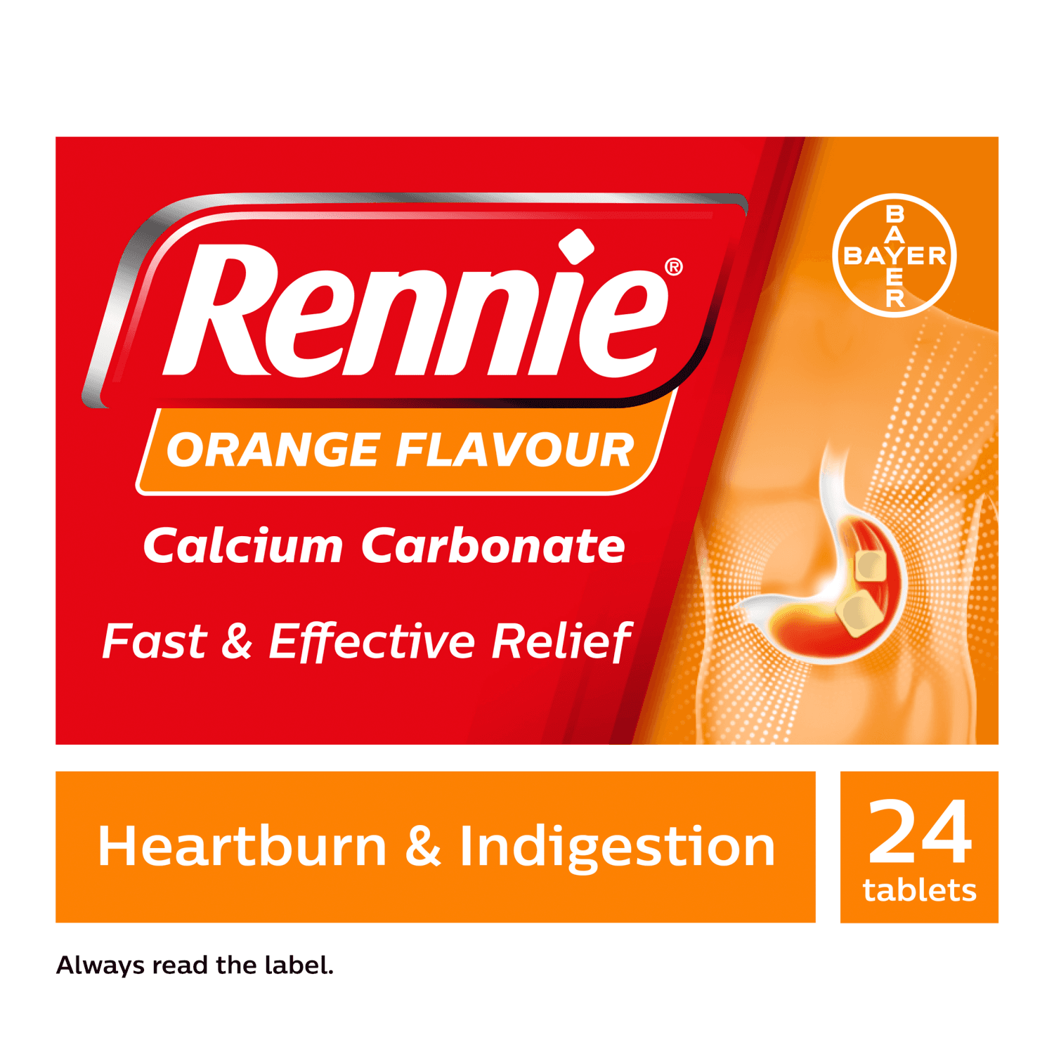 Rennie Orange Flavour (24 Chewable Tablets)